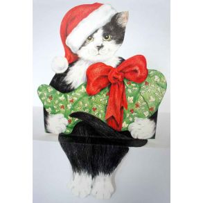 Selvsiddende katte-julekort (Variant 4) Julekat - (CatShop)